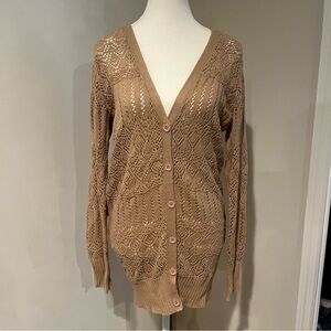 Mousy Women's Tan Knit Cardigan Sweater